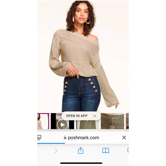Women's Ramy Brook Sweater XL Gold Metallic $345! - Picture 1 of 6